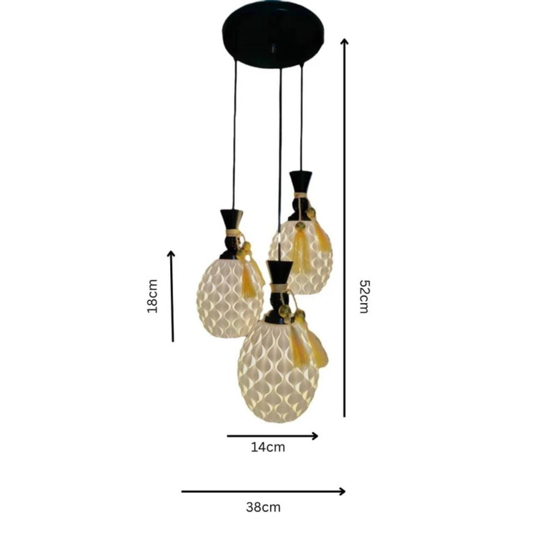 Pine Set of 3 Hanging Lamps | Perfect for Kitchen & Dining