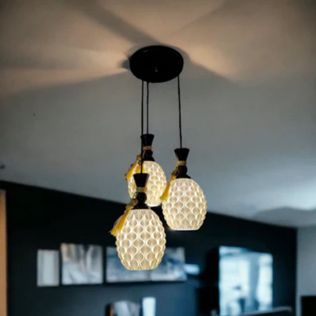 Pine Set of 3 Hanging Lamps | Perfect for Kitchen & Dining