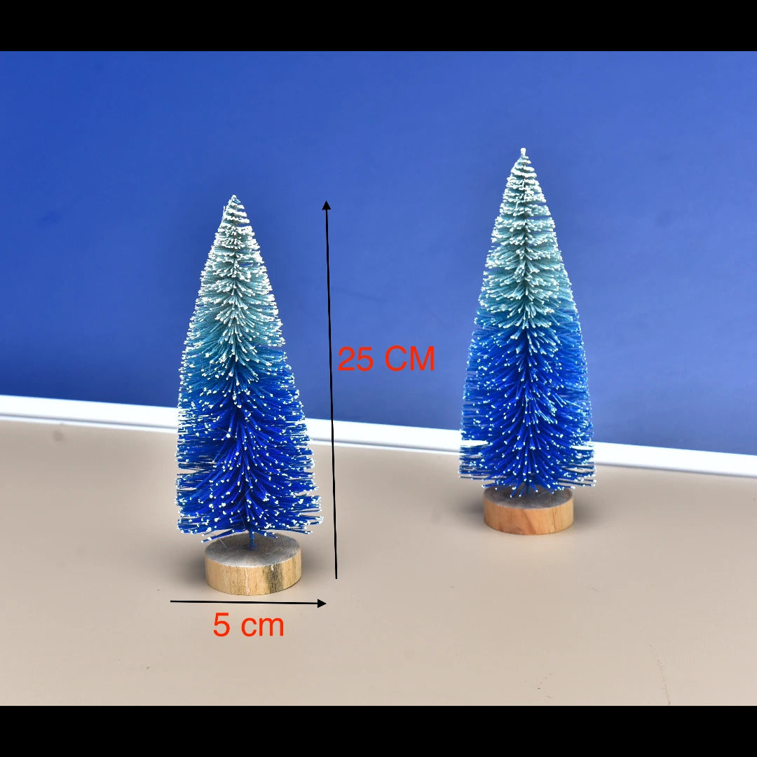 Set of 2 ocean blue christmas tree set