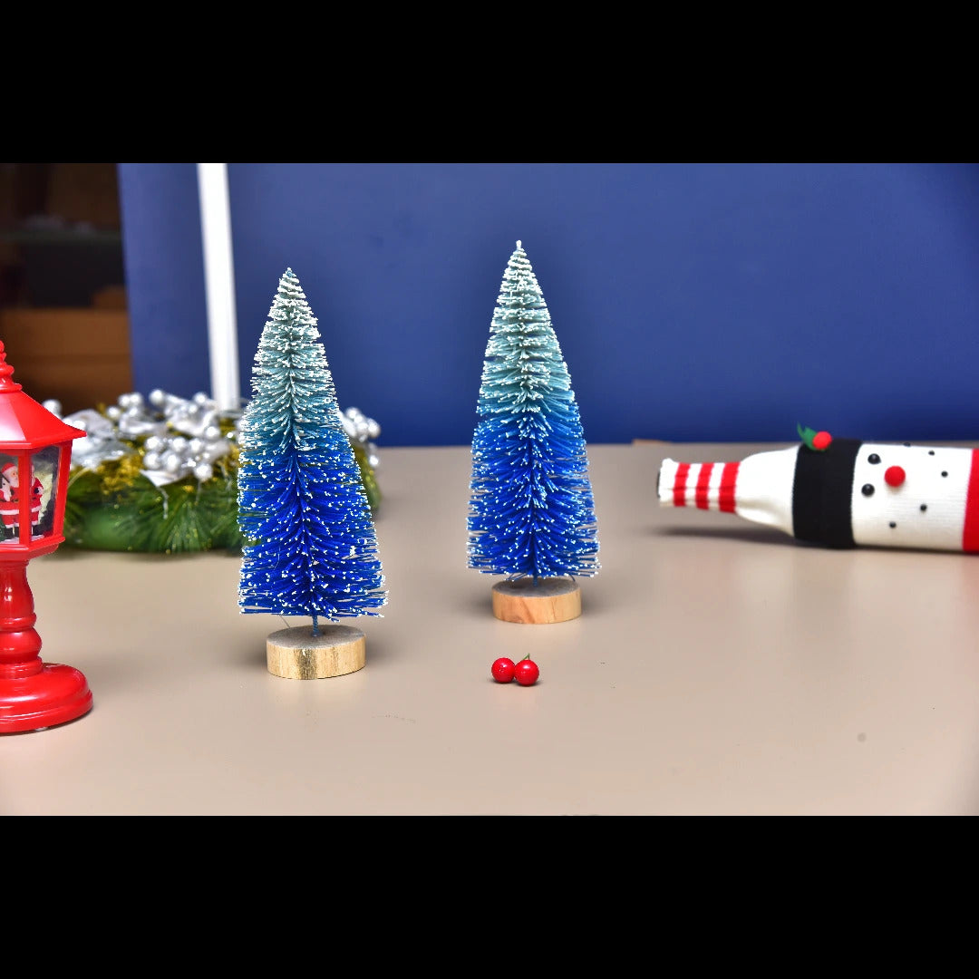 Set of 2 ocean blue christmas tree set