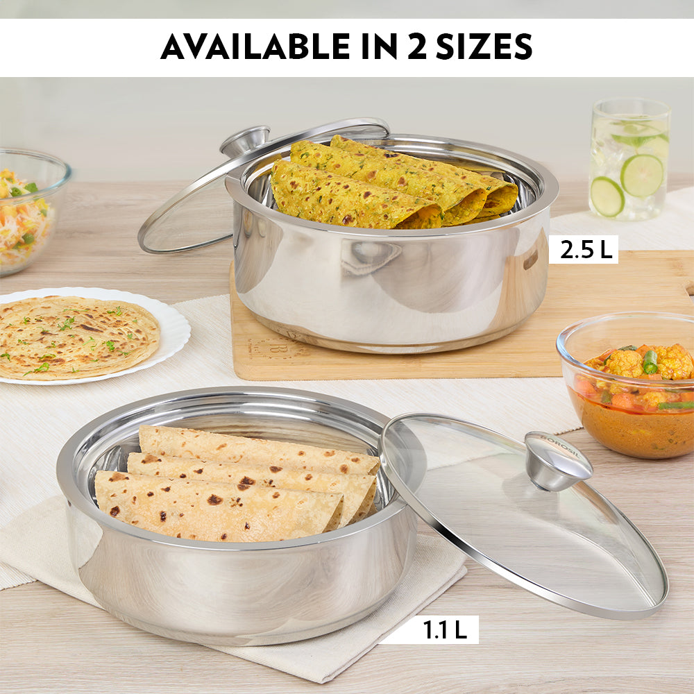 Borosil Servefresh Roti Server, 2.5L