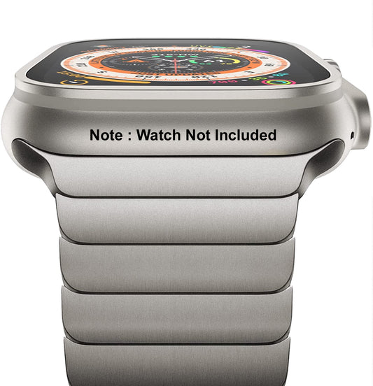 Zitel Metal Bands for Apple Watch Straps Ultra 2 / Ultra 49mm 46mm 45mm 44mm, Series 10 9 8 7 6 5 4 3 2 1 SE - Titanium