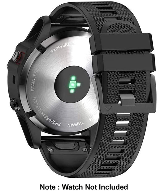 Zitel Band for Fenix 8 51mm, 7X/7X Pro, 6X/6X Pro, 5X/5X Plus, 3/3 HR, Descent MK1, Enduro, 26mm Sport Strap - Matte Black