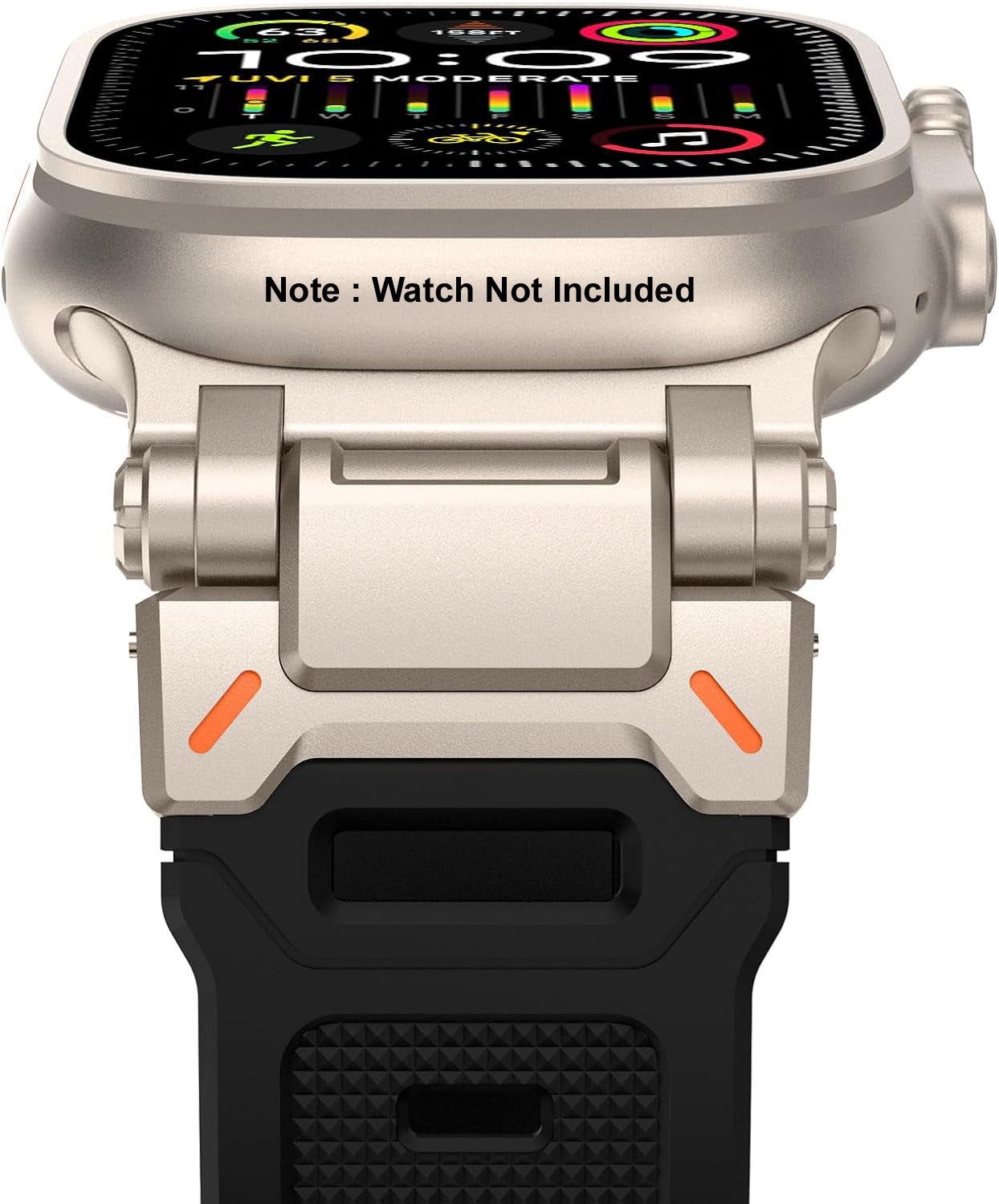 Zitel Band for Apple Watch Ultra 2 / Ultra 49/46/45/44mm Metal Connector Sport Strap - Black