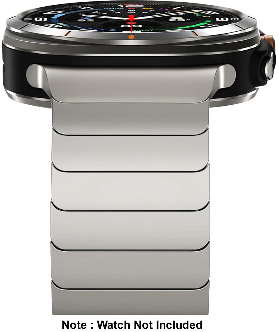 Zitel Stainless Steel No Gap Metal Band for Samsung Galaxy Watch Ultra 47mm 2025/2024 - Titanium