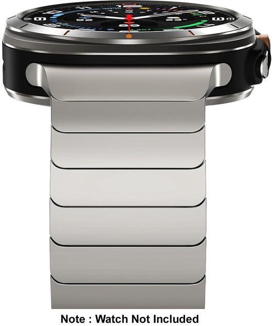 Zitel Stainless Steel No Gap Metal Band for Samsung Galaxy Watch Ultra 47mm 2025/2024 - Titanium
