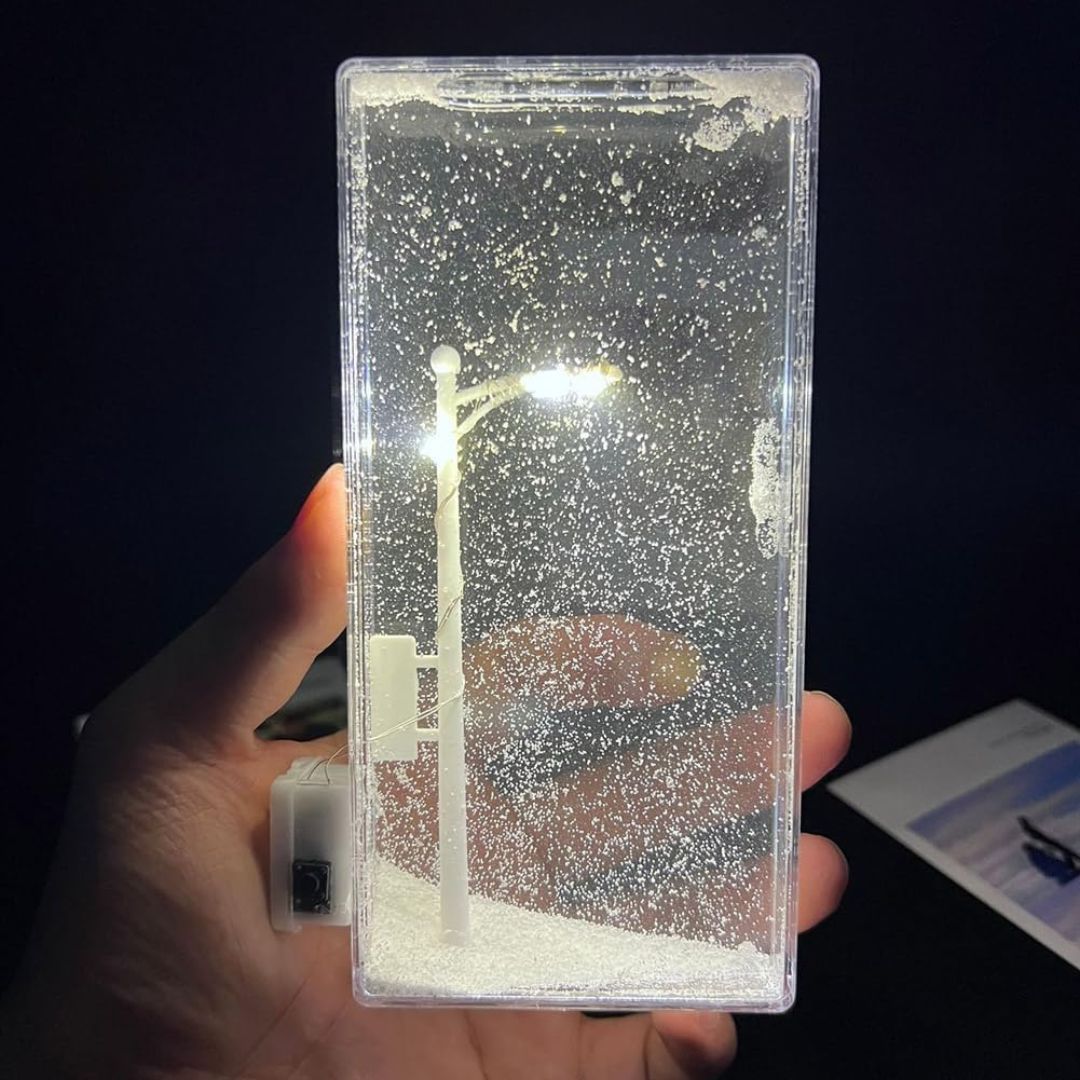 Snowflake Star White Snow Winter Theme Night Light Lamp