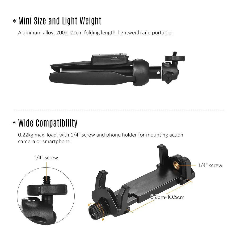 Sturdy Selfie Stick Tripod Monopod Extendable Stand with Wireless Remote Clicker for Smartphones Action Cameras