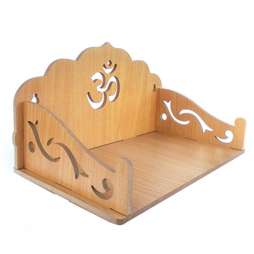 Webelkart®️ Premium OM Wooden Temple Beautiful Plywood Mandir Pooja Room Home Decor Office /Home Temple (Brown)
