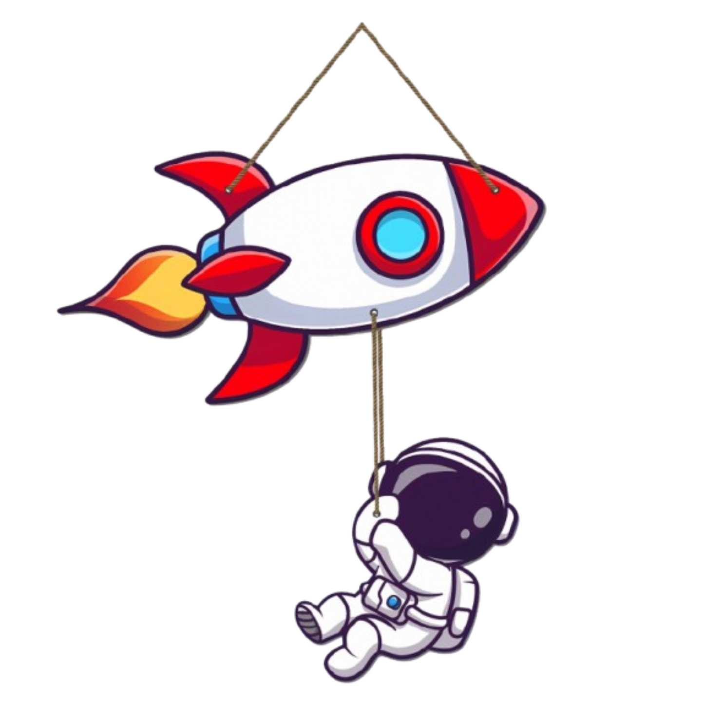 Webelkart Premium Wooden Astronaut Wall Hanging For Home/Office Decor, Wall Art Print for Living Room/Home Decoration Gift Item, Wall Decor Item (18" Inches)