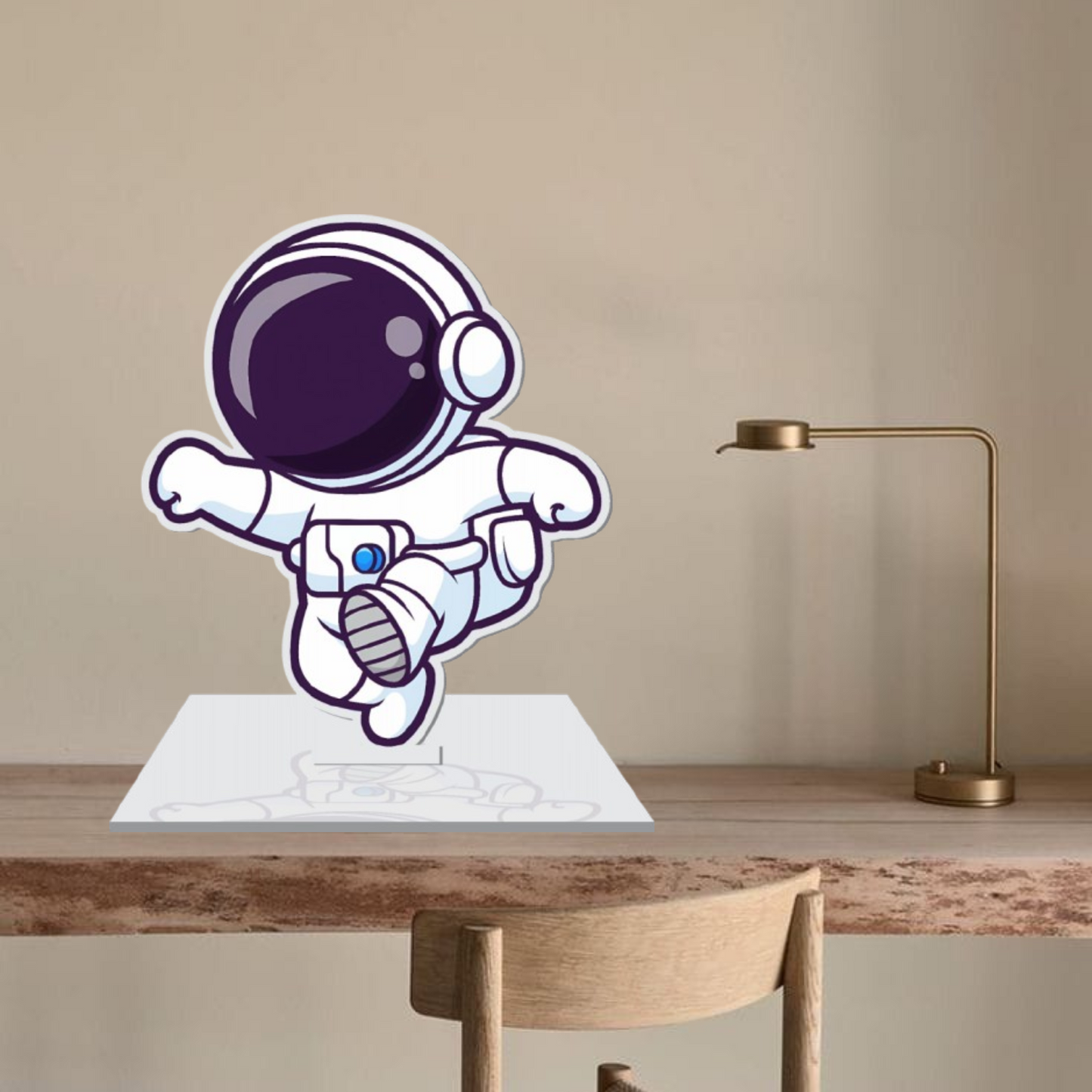 Webelkart Acrylic Astronaut Figurine Showpiece for Table Decoration | Home Decor Item | Idols for Office Desk Table Showpiece Gift Items for Home (6" Inches)