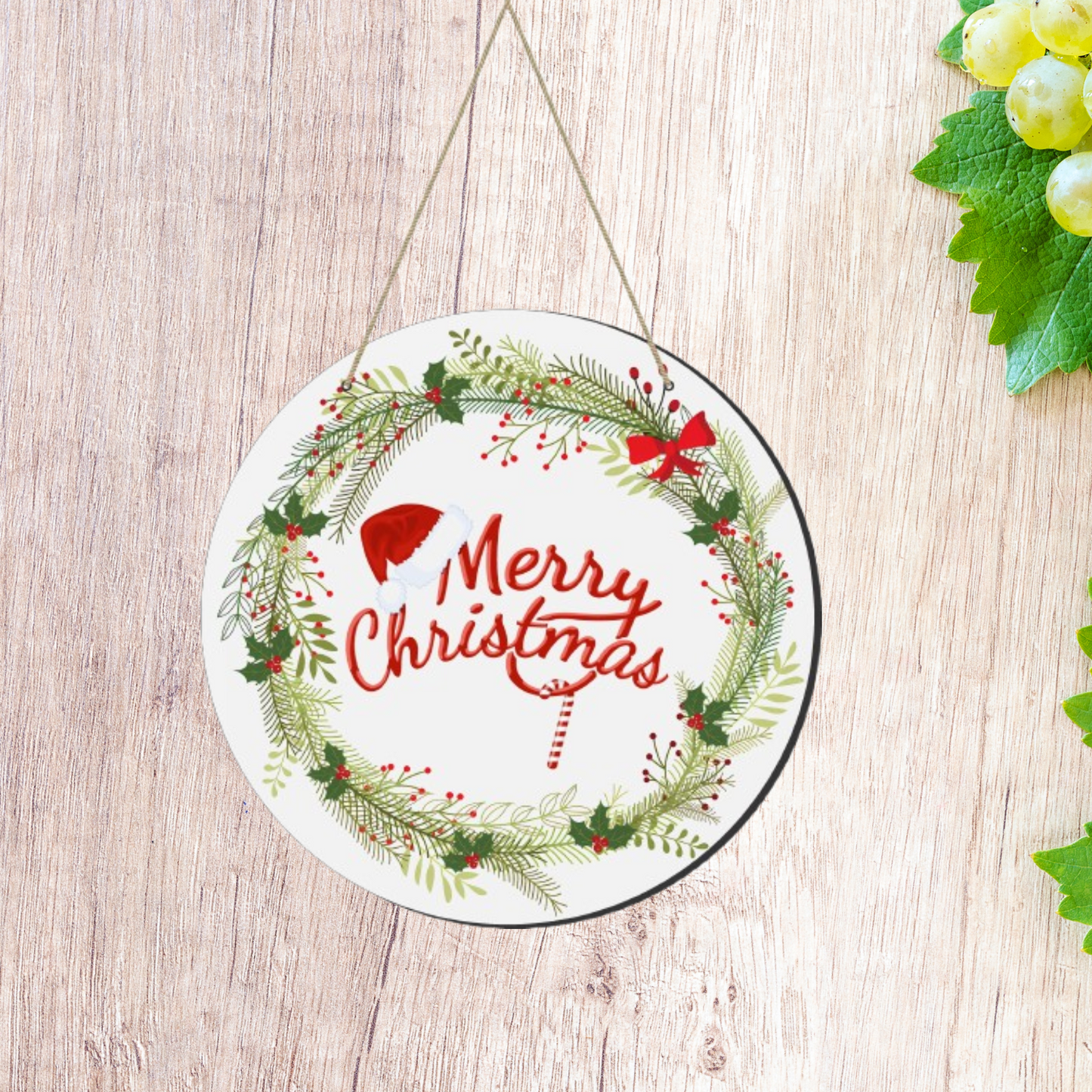 Webelkart Premium Printed Wooden Merry Christmas Wall, Door Hanging for Christmas Decorations Hanging for Home Decor- Christmas Gift Items Christmas Wall Hanging (10" Inches)
