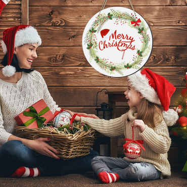 Webelkart Premium Printed Wooden Merry Christmas Wall, Door Hanging for Christmas Decorations Hanging for Home Decor- Christmas Gift Items Christmas Wall Hanging (10" Inches)