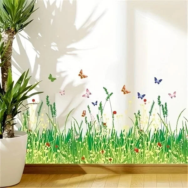 Colorful Butterfly Grass Wall Sticker (50*70cm)