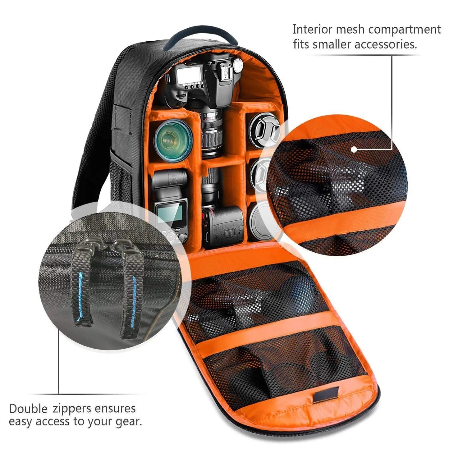Waterproof DSLR Backpack Camera Bag Backpack with Adjustable Dividers-Made in India
