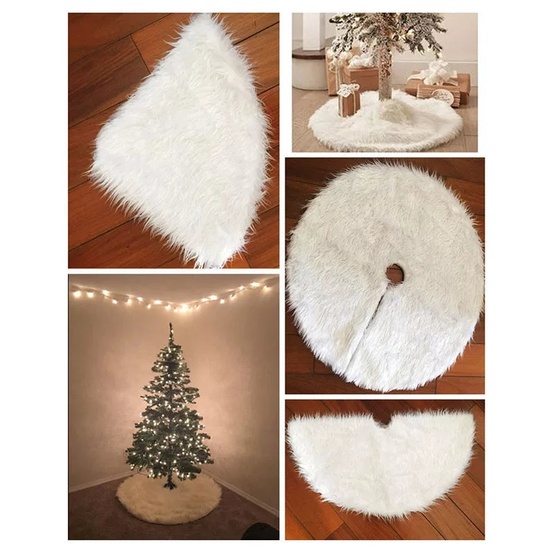 Christmas Tree Skirt - Faux Fur Christmas Tree Mat