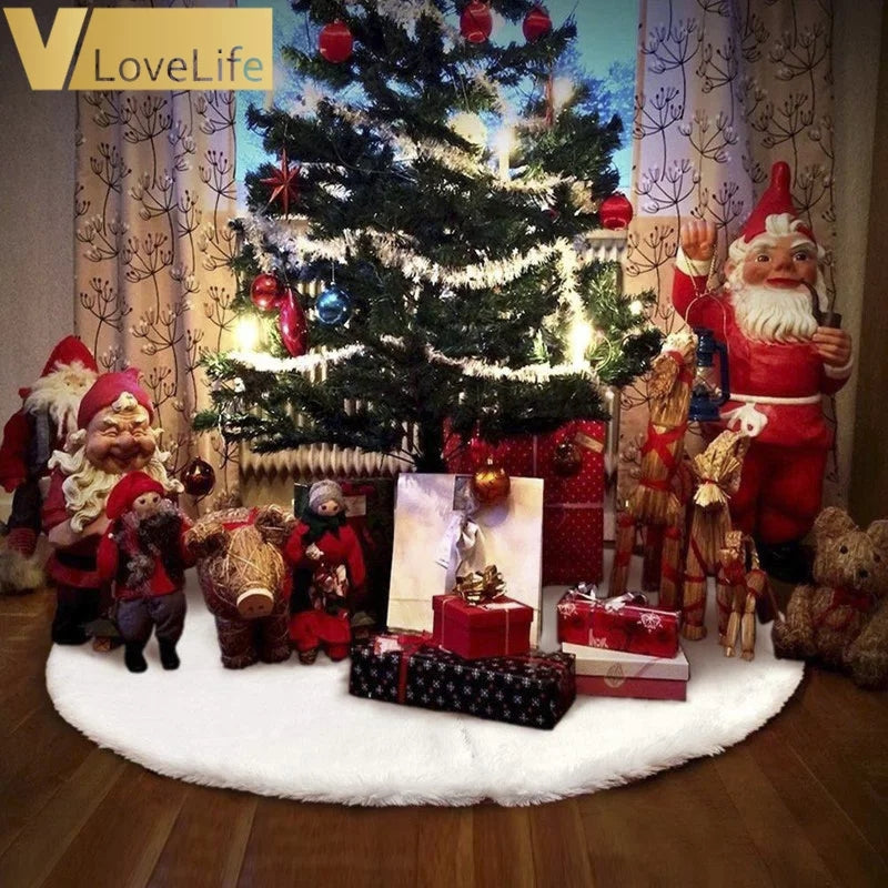 Christmas Tree Skirt - Faux Fur Christmas Tree Mat