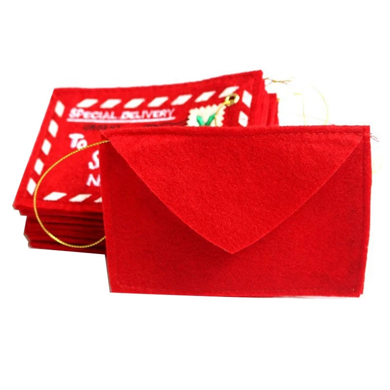 Santa Non-Woven Red Envelope Card (Pack Of 4)
