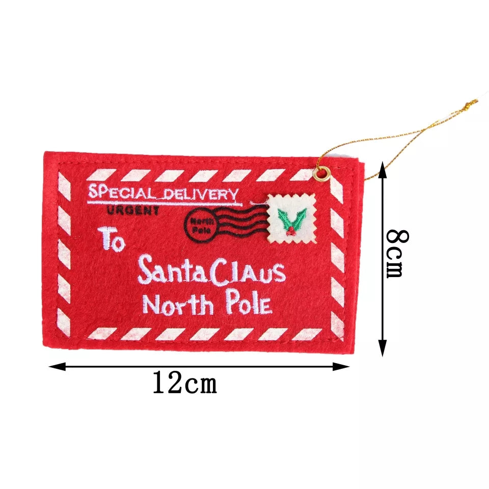 Santa Non-Woven Red Envelope Card (Pack Of 4)