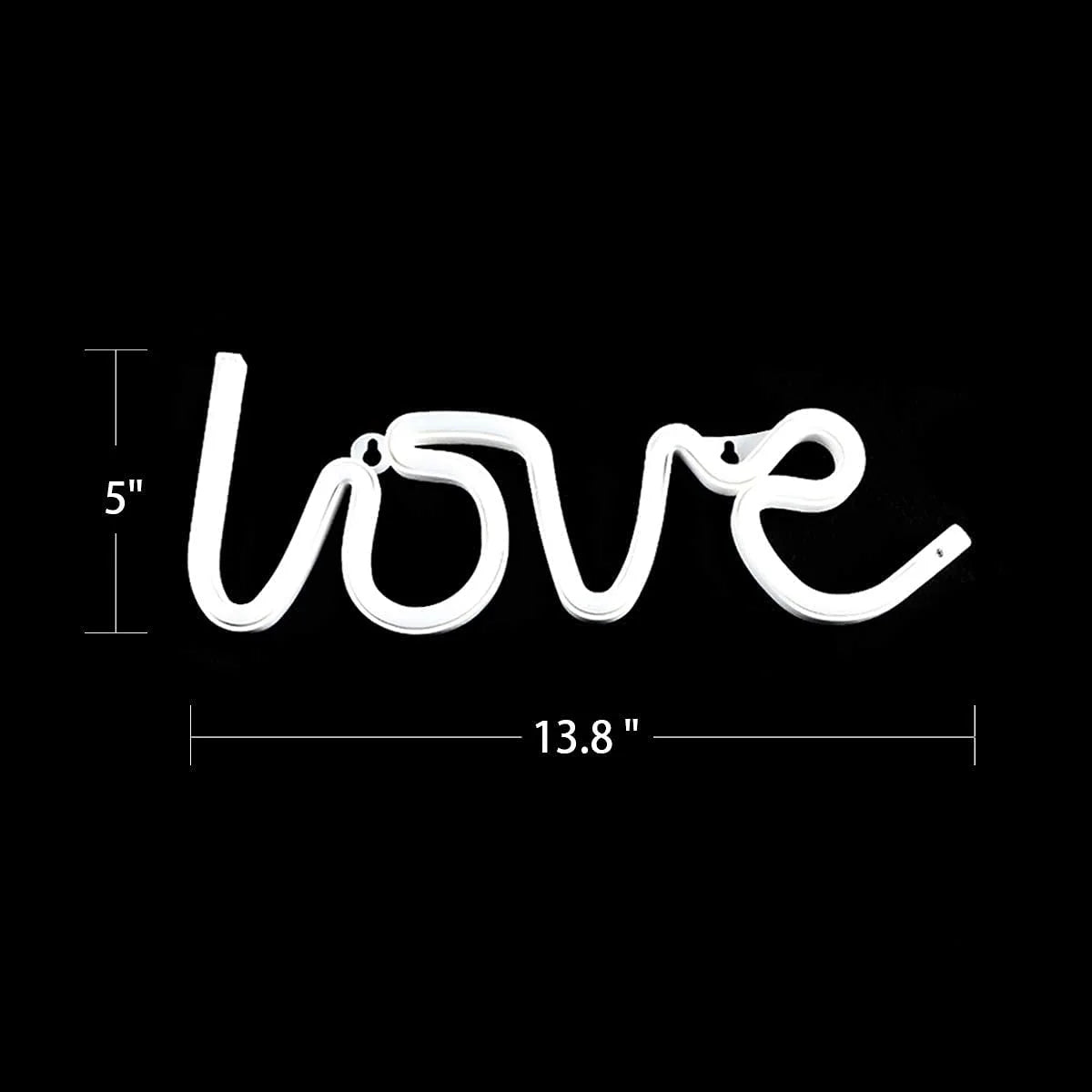 Love Neon Sign - LED USB/Battery Operated Wall Light for Bedroom, Party & Decor (Random Color)