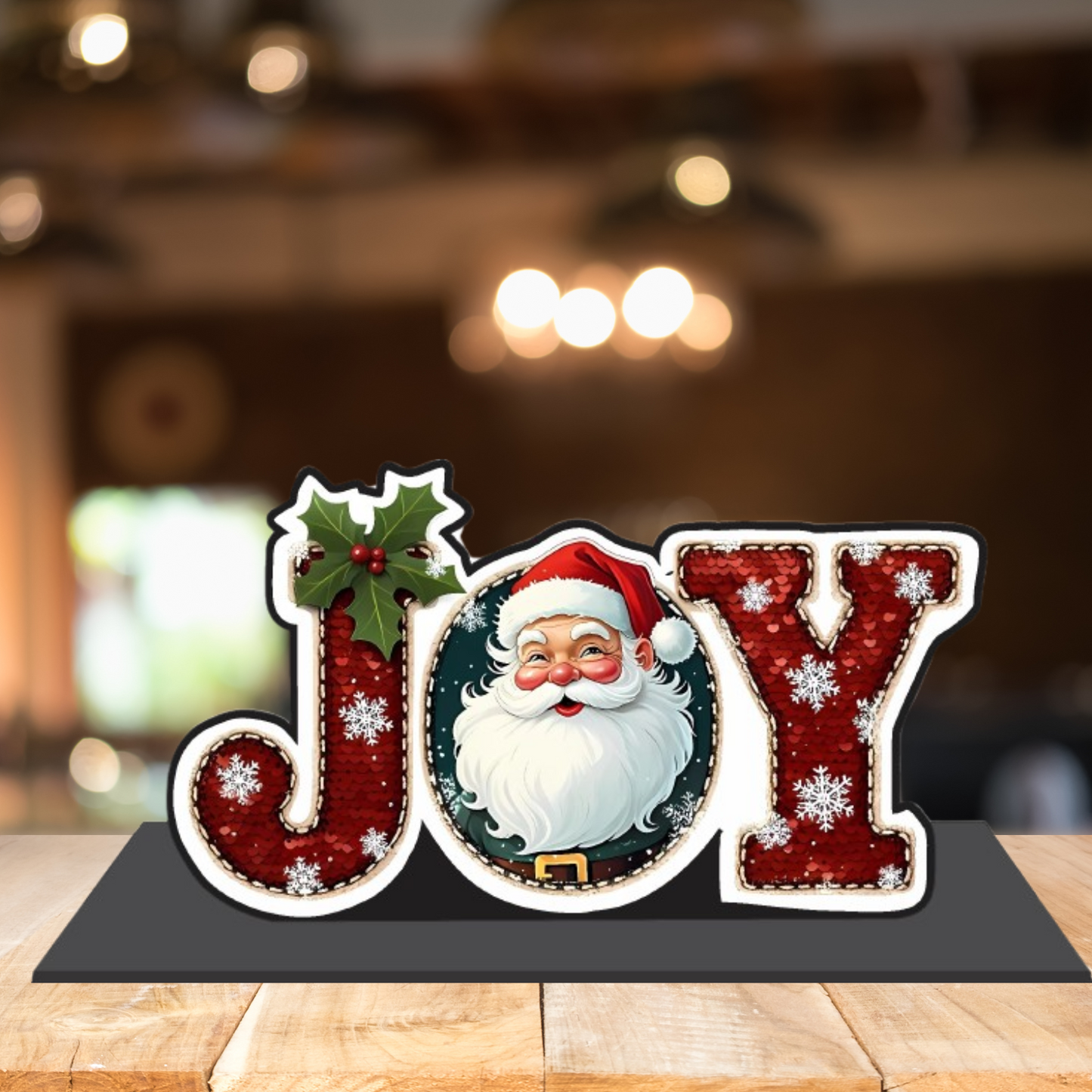 Webelkart Premium Joy MDF Merry Christmas Tabletop Stand for Christmas| Showpiece for Christmas Decoration,Christmas Gift Item,Christmas Ornaments Xmas Decor Stand (6" Inches)