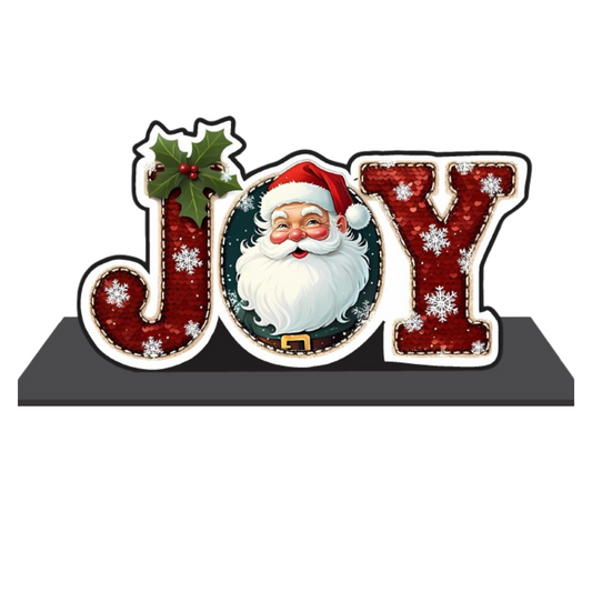 Webelkart Premium Joy MDF Merry Christmas Tabletop Stand for Christmas| Showpiece for Christmas Decoration,Christmas Gift Item,Christmas Ornaments Xmas Decor Stand (6" Inches)