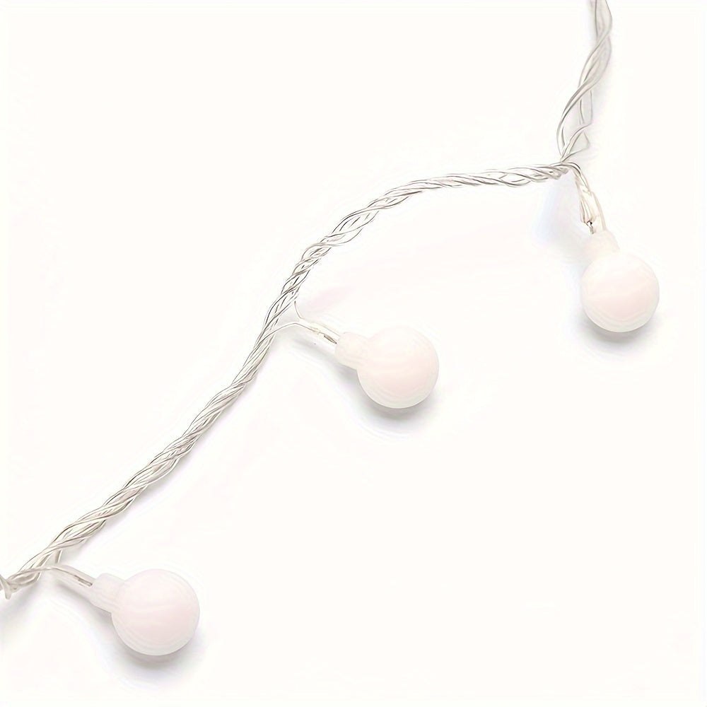 Charming 20 LED Globe String Lights - Frosted White, for Indoor & Outdoor Decor, Perfect for Weddings, Bedrooms, Balconies