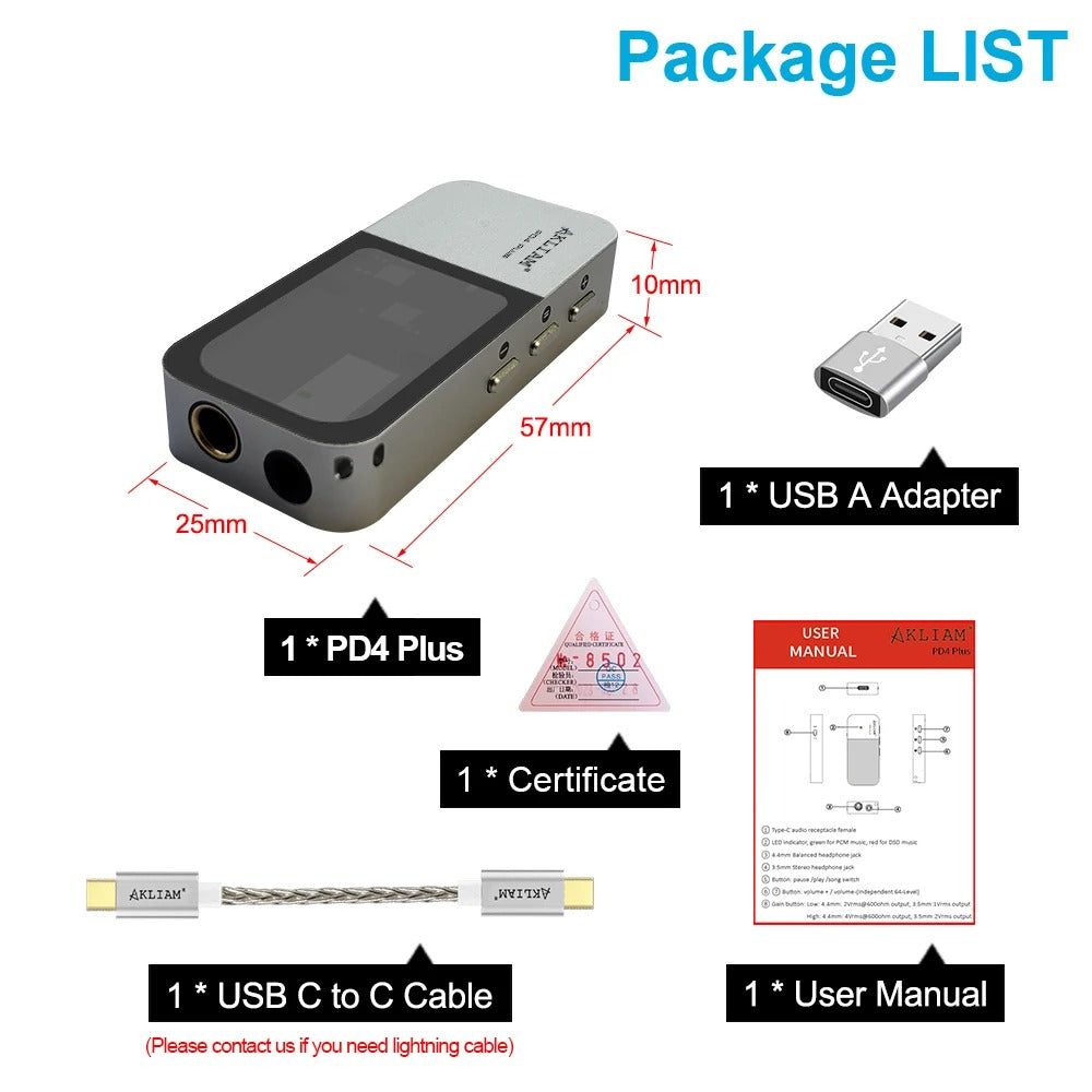 Open Box AkLIAM PD4 Plus Dual CS43131 Balanced Portable USB DAC & AMP