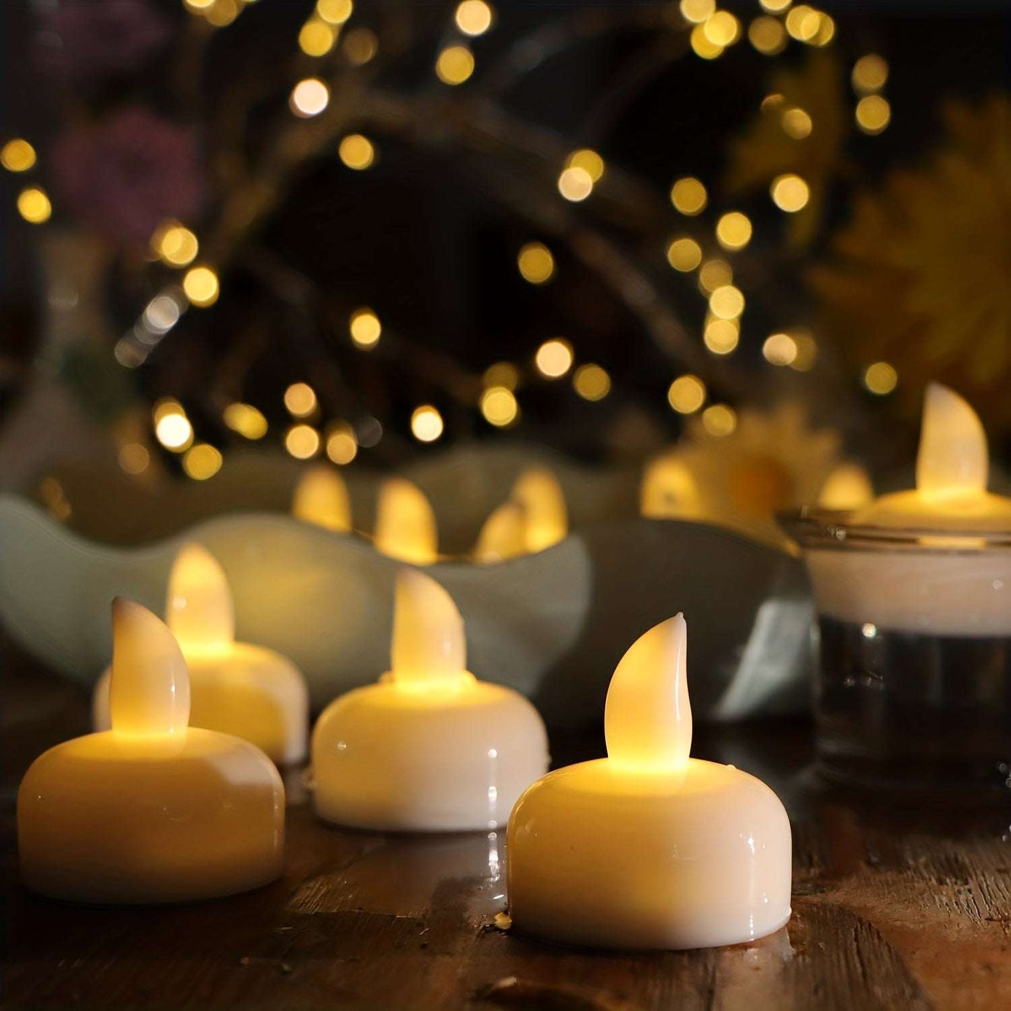 12 pcs Sensor Candle Lights, Floating LED Electronic Candle, Party Decoration Little Night Lights, Valentine's Day Halloween Christmas Festival Ambient Lights