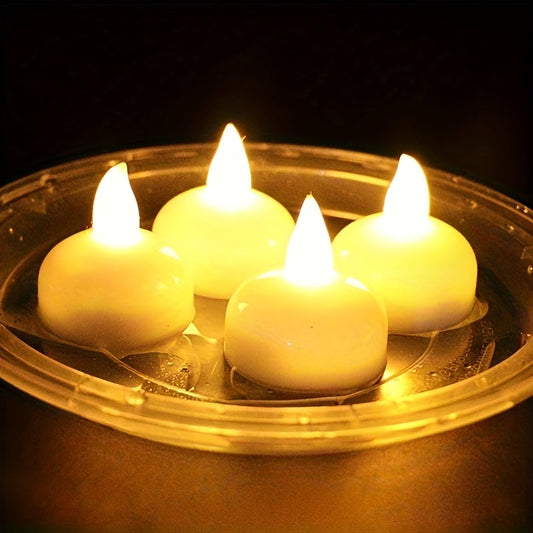 12 pcs Sensor Candle Lights, Floating LED Electronic Candle, Party Decoration Little Night Lights, Valentine's Day Halloween Christmas Festival Ambient Lights