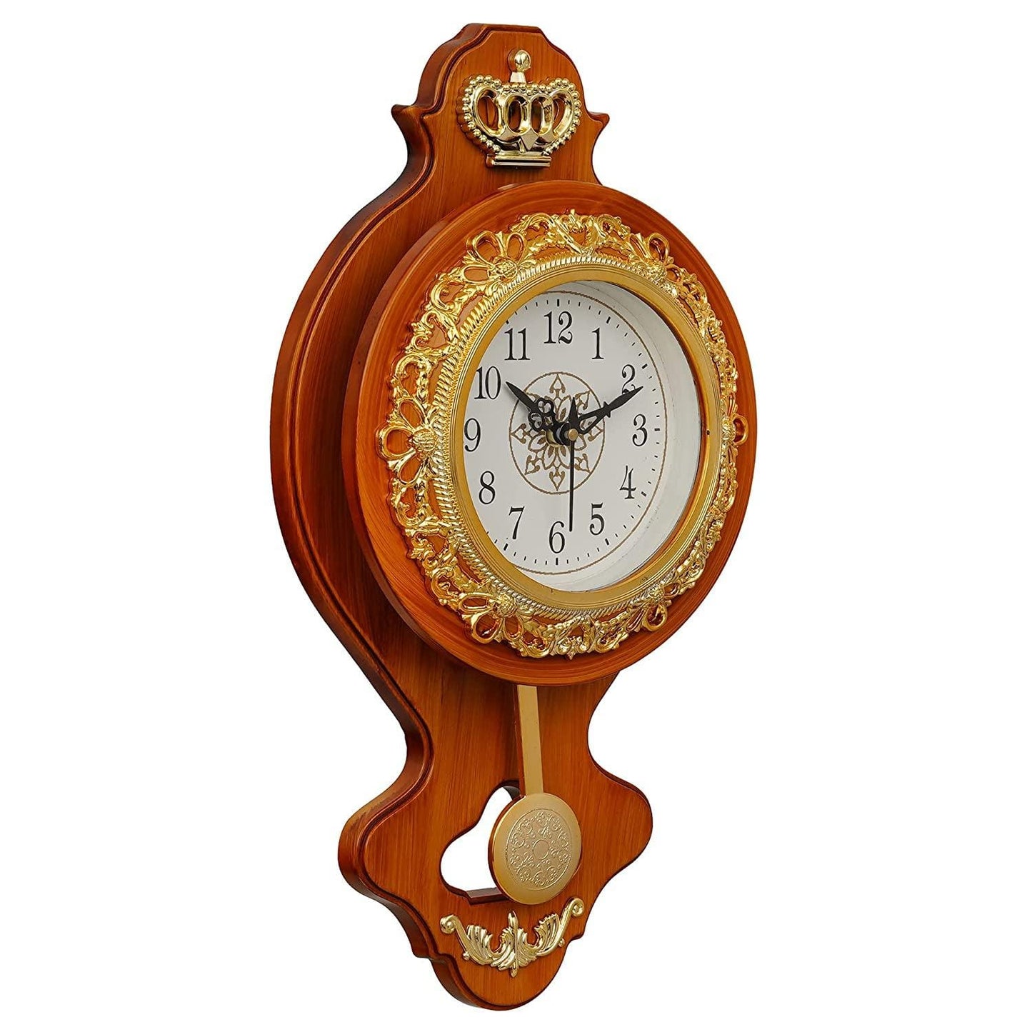 ebelkart Designer Mecca Madina Allah Plastic Pendulum Wall Clock for Home/Living Room/Bedroom
