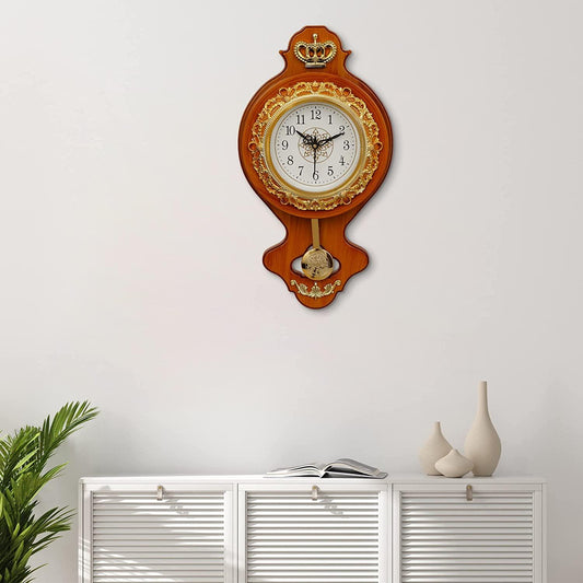 ebelkart Designer Mecca Madina Allah Plastic Pendulum Wall Clock for Home/Living Room/Bedroom