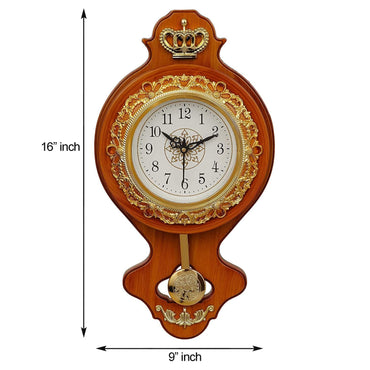ebelkart Designer Mecca Madina Allah Plastic Pendulum Wall Clock for Home/Living Room/Bedroom