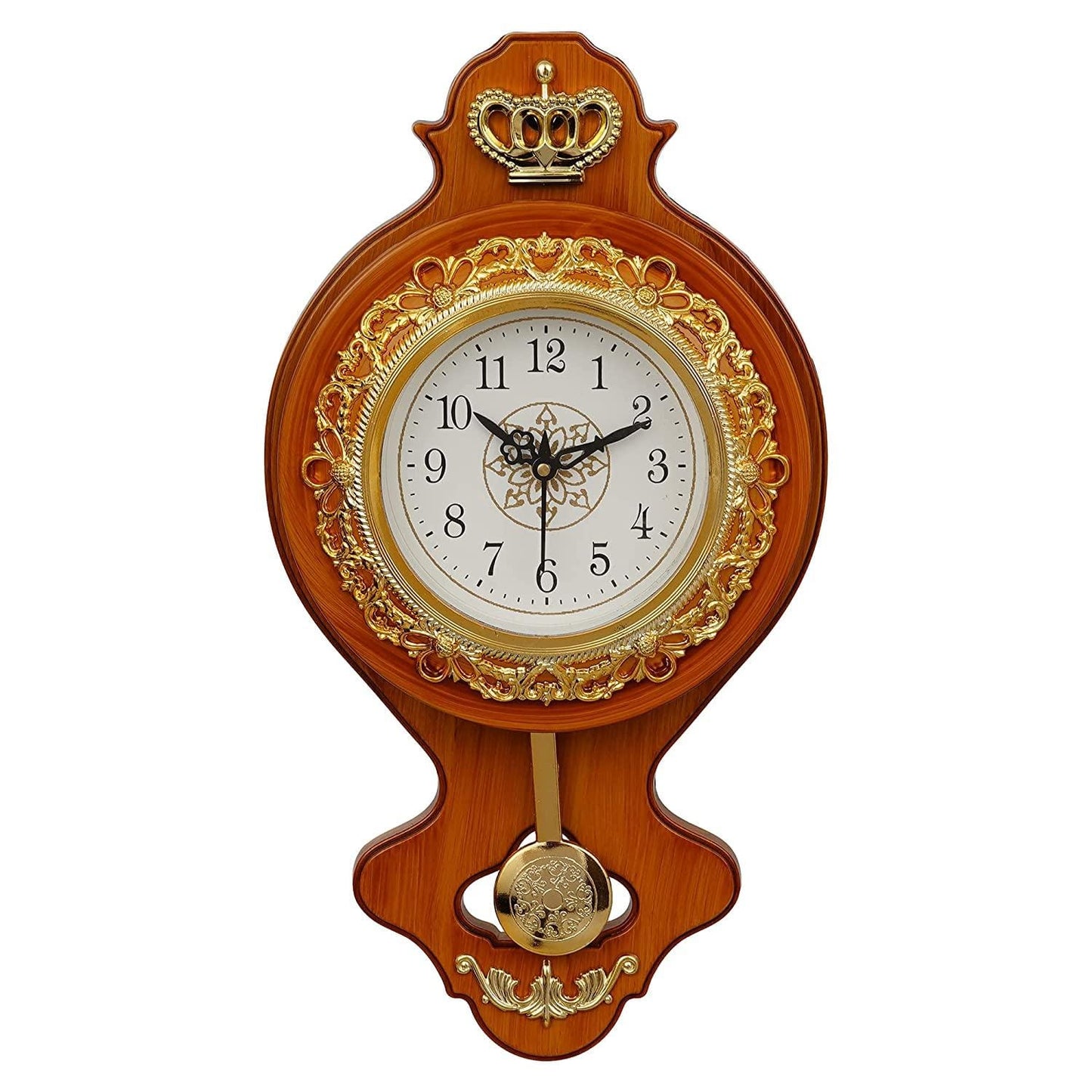 ebelkart Designer Mecca Madina Allah Plastic Pendulum Wall Clock for Home/Living Room/Bedroom