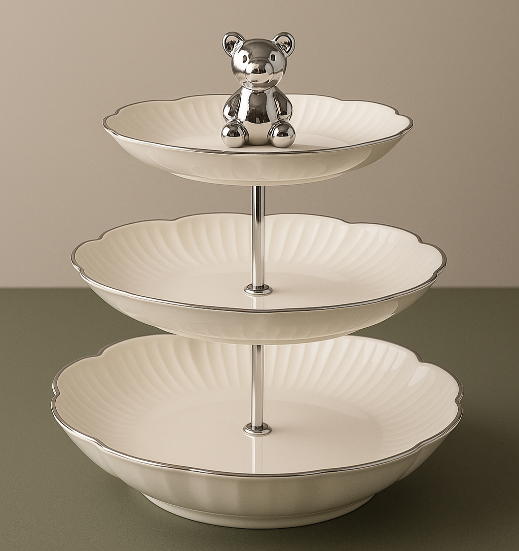 Cake Stand Multipurpose Dessert Cupcake Stand for Party Pastry Afternoon Tea White 3 Tier