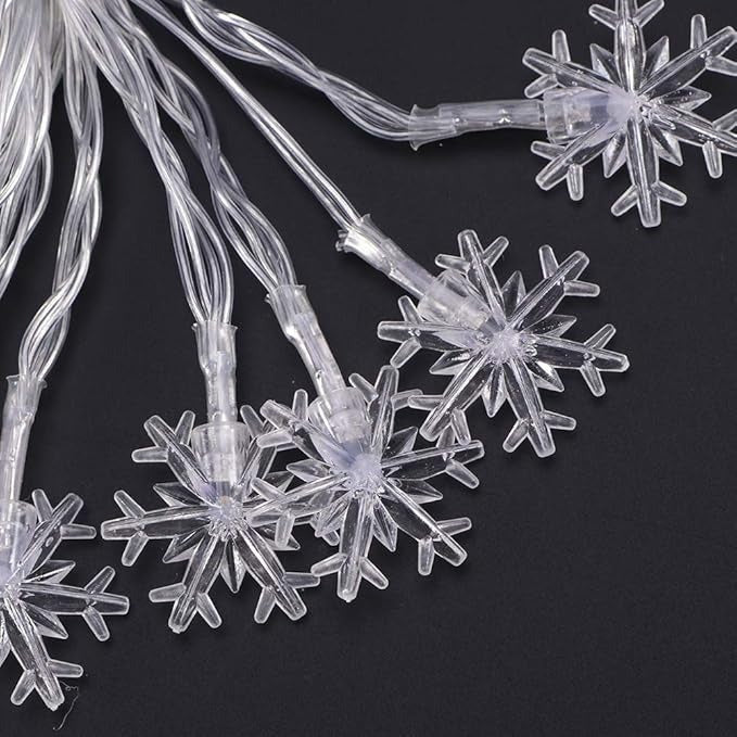 20 Lights Battery Models LED Lights Christmas Snowflake Shape Festival Light String - Warm White  (Without Battery)