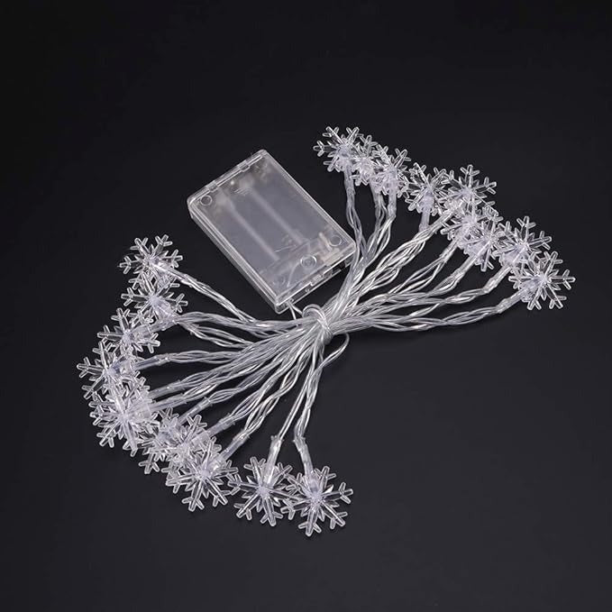 20 Lights Battery Models LED Lights Christmas Snowflake Shape Festival Light String - Warm White  (Without Battery)