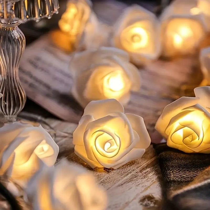 Rose 16 LED Fairy Lights – Romantic Decorative String Lights (Warm White)