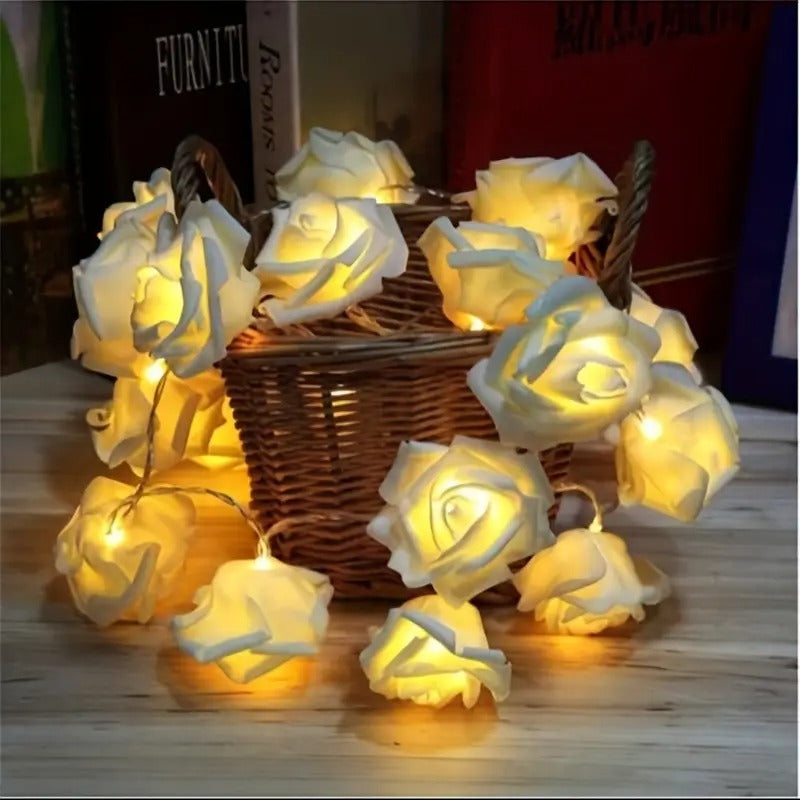 Rose 16 LED Fairy Lights – Romantic Decorative String Lights (Warm White)