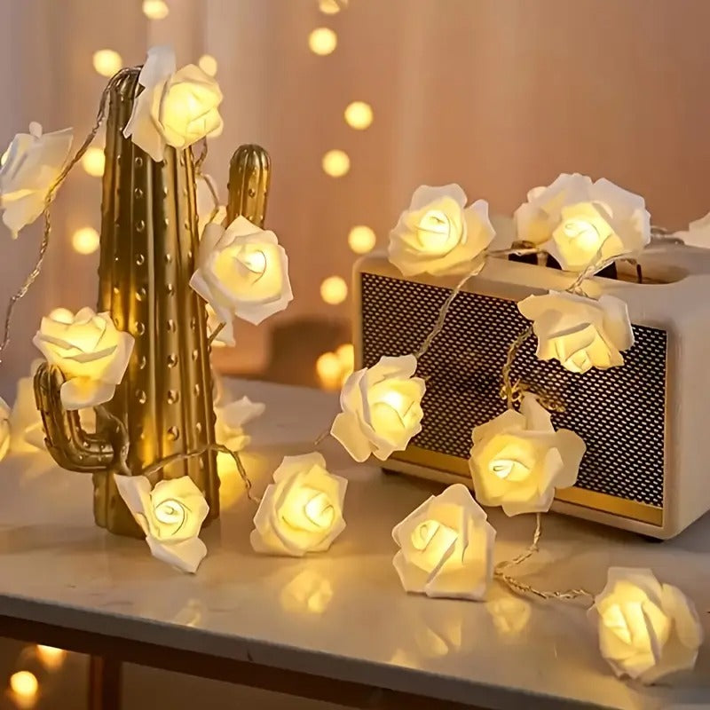 Rose 16 LED Fairy Lights – Romantic Decorative String Lights (Warm White)