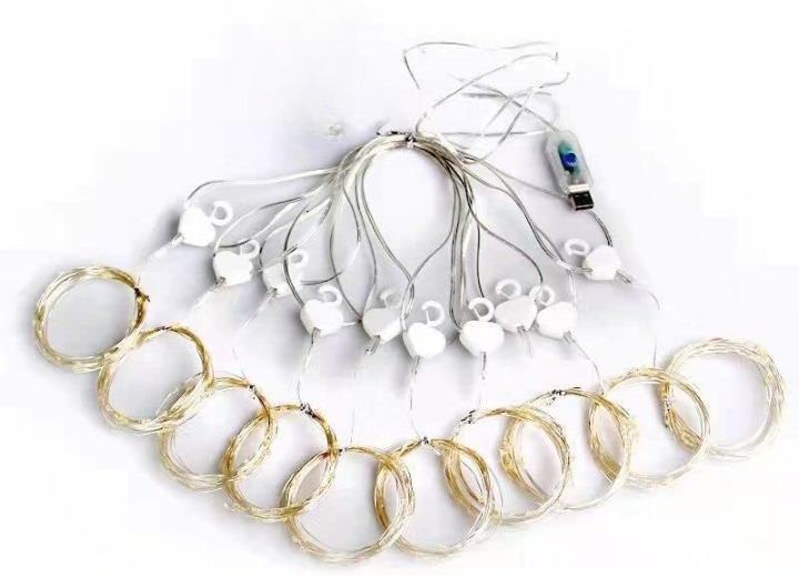 USB Powered LED Curtain String Warm White Light