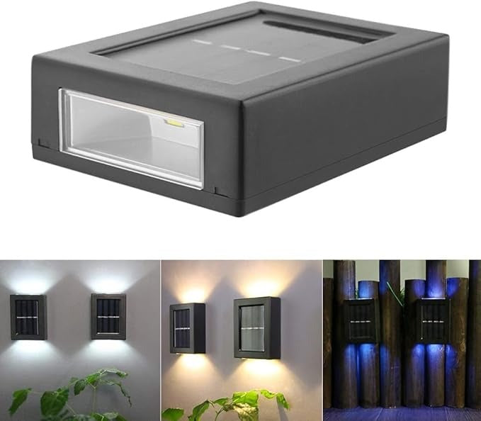 2 LED Up-Down Solar LED Light - Dual-Direction Solar Wall Fixture for Outdoor Use