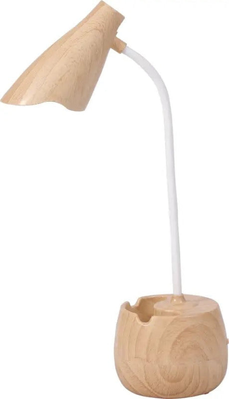 Modern Wooden LED Table Lamp – Touch Sensor & USB Rechargeable