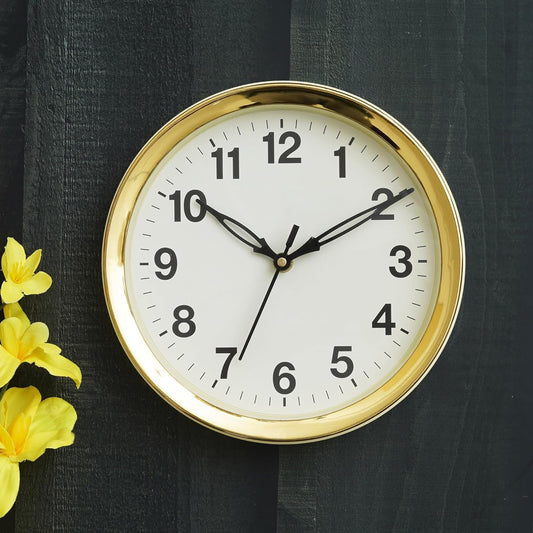JaipurCrafts  Antique Plastic Wall Clock for Home and Office Decor/Office Wall Clocks/Wall Clock for Living Room/Diwali Decorations Items (Noiseless, 8 Inches (Gold)