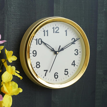 JaipurCrafts  Antique Plastic Wall Clock for Home and Office Decor/Office Wall Clocks/Wall Clock for Living Room/Diwali Decorations Items (Noiseless, 8 Inches (Gold)