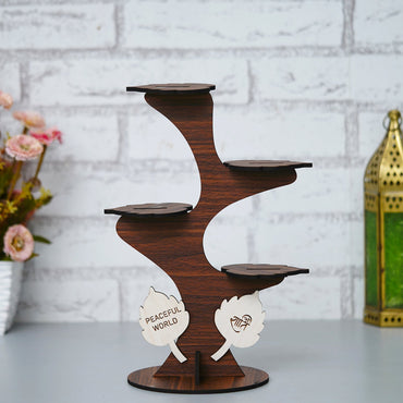 JaipurCrafts Decorative Set of 4 Adorable Buddha Monk Figurines with Wooden Stand for Peaceful Home Decor & Office Decor, Special Gifting, Ideal for Living Room, Meditation Spaces, and Special Occasions