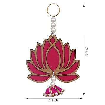 JaipurCrafts  Lotus Wall Hanging |Lotus Back Drop Hanging | ganpati Decoration Wall Hanging Home and Office Decor (Wood Set of 9) 8" Inches