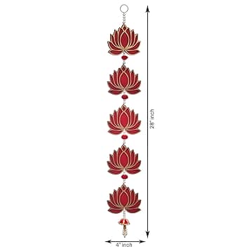 JaipurCrafts  Premium Lotus Door & Wall Hanging for Decoration|Lotus Back Drop Hanging | Wall Decor |Temple Decor Wall Hanging Home and Office Decor (Wood Set of 2) 28" Inches