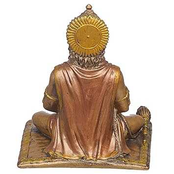 JaipurCrafts  Premium Meditating Lord Hanuman ji Idol Status Showpiece for Home and Pooja Decor | Bajrang Bali Murti for Home Temple (8 Inches. Bronze Finish)