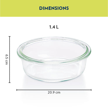 Borosil Round Cake Dish, 1.4L